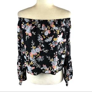 Love, Fire Floral Off Shoulder Crop Top